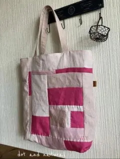 虎猫さま専用 ハンドメイド レッド系リネン トートバッグ パッチワーク 刺し子
