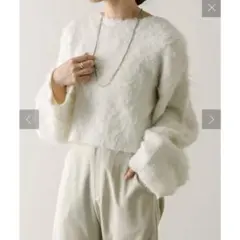 mystic ウールシャギー ショート ニット トップス