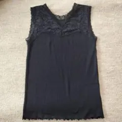 レディース 新品タグ付 RagOutラグアウトレース Vネック タンクトップ 黒