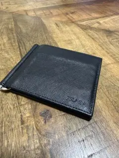PRADA ブラックレザー マネークリップ