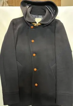 EDIFICE エディフィス ショート コート L ネイビー くるみボタン 丸襟