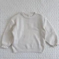 ZARA KIDS ホワイト リブ編み セーター 2-3歳　98cm