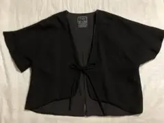 ハウピア　ボレロ　羽織り　ウール100% ブラック