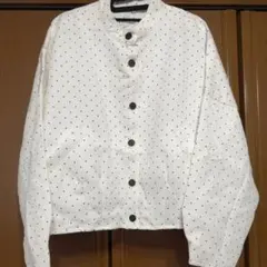 ドット柄 ホワイトジャケット