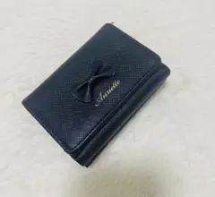 【値下げ】黒いリボン付き三つ折り財布