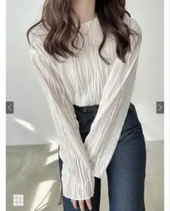 GRL ウェーブシアーカットトップス アイボリー F