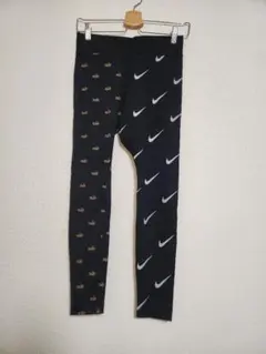 NIKE 総柄ロゴ レギンス ブラック L