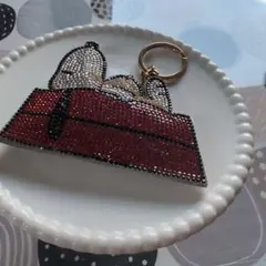 スヌーピー キーホルダー スワロフスキー風　値下げしました！