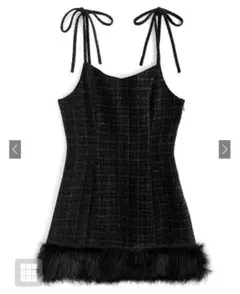 GRL ファーラメツイードミニキャミワンピース