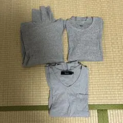ユニクロ長袖カットソー &タートルネック➕Ｖネックカットソー　３点セット