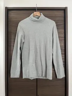 UNIQLO ソフトタッチタートルネックT GRAY M