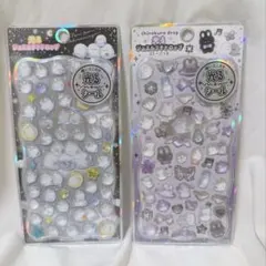 光るジュエルプチドロップシール　シマエナガ　しろくろドロップ　2枚セット