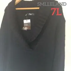 SMlLELAND 7Lブラック ボートネック 長袖ニット大きいサイズ