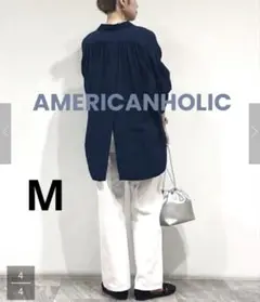 AMERICAN HOLIC ネイビー 長袖シャツ M