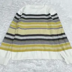 美品　ドレスキップ　DRESKIP リブニット 長袖 トップス ボーダー