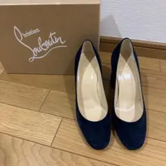 ルブタン　紺色スゥェードパンプス36.5