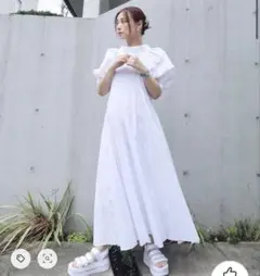 snidel パフスリーブボリュームワンピース