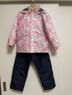 ユニコーン柄 子供用スキーウェアセット　120 防寒　上着　ズボン　雪遊び
