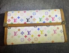 ルイヴィトン　モノグラム マルチカラー　ポルトトレゾール　インターナショナル　白