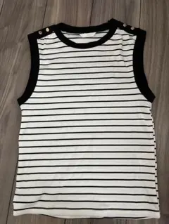 zara Mサイズ ボーダー タンクトップ ノースリーブのサムネイル