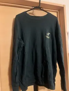 ダークグリーン クルーネック トレーナー