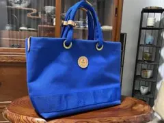 青色キャンバストートバッグ