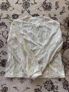 Dazy アイボリー長袖レースカットソーS