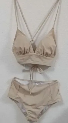ベージュ クロスストラップ セパレート水着