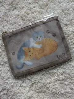 KALDI ネコ　メッシュポーチ