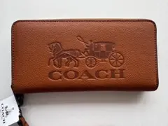 長財布 COACHラウンドファスナー ホース＆キャリッジ 馬車柄 新品未使用品
