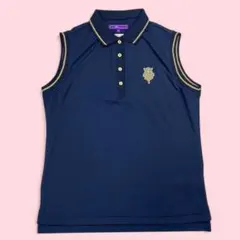 BEAMS GOLF ビームス ゴルフ ノースリーブ ポロシャツ ネイビー M