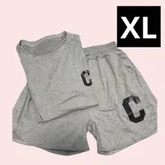 Cロゴ　グレー　夏　ルームウェア　セットアップ　ポリエステル素材