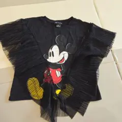 ZARA　ミッキー　フリルTシャツMサイズ　ブラック