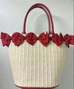 青木美沙子　リボンかごトートバッグ