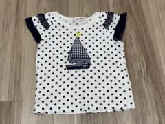 familiar 袖チュール　マリン　半袖シャツ　100cm