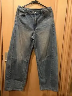 GU バレルレッグジーンズ 67ブルー XLサイズ