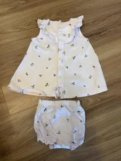PETIT BATEAU 花柄ワンピース&ブルマセット　12m 74cm