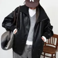 2024AW】【新品同様】relume フェイクレザーシャツブルゾン 黒 - メルカリ