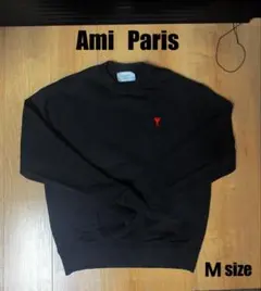 ami ブラック クルーネック トレーナー