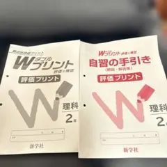 新品未使用✨️新学社 理科2年 Wダブルプリント 評価と確認