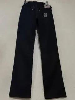 スカルフライト スタッズループシルバー925D管ストレッチデニムパンツ 