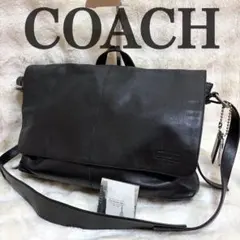美品 COACH コーチ メッセンジャーバッグ 本革 黒 A4 PC 大容量 - メルカリ