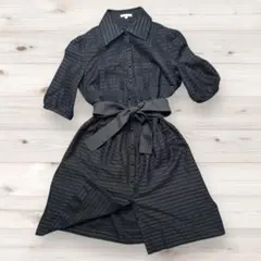 【美品】TO BE CHIC リボン Aラインワンピ 黒 42 M レースのサムネイル