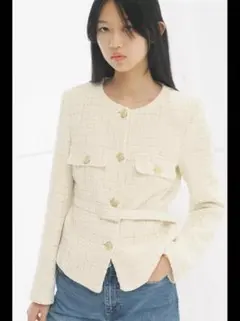 ZARA ザラ　ベルト付きストラクチャーブレザー　S