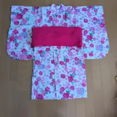花柄浴衣 100cm~ ピンク