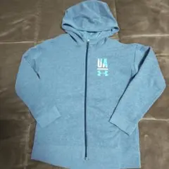 YXL アンダーアーマー キッズ パーカー レディースSかMくらい ブルーグレー