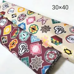 鬼滅の刃　生地　ハギレ　2枚
