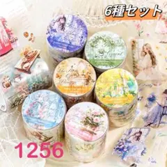 新品❗️美麗花園シリーズ　PETマスキングテープ　コラージュ素材　6種セット