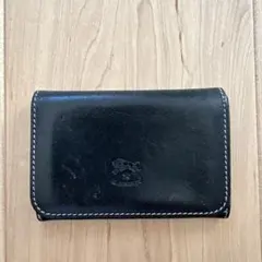 黒レザー 二つ折り名刺入れのサムネイル