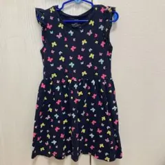H&M 蝶々柄 ノースリーブワンピース 110/116 【美品】
